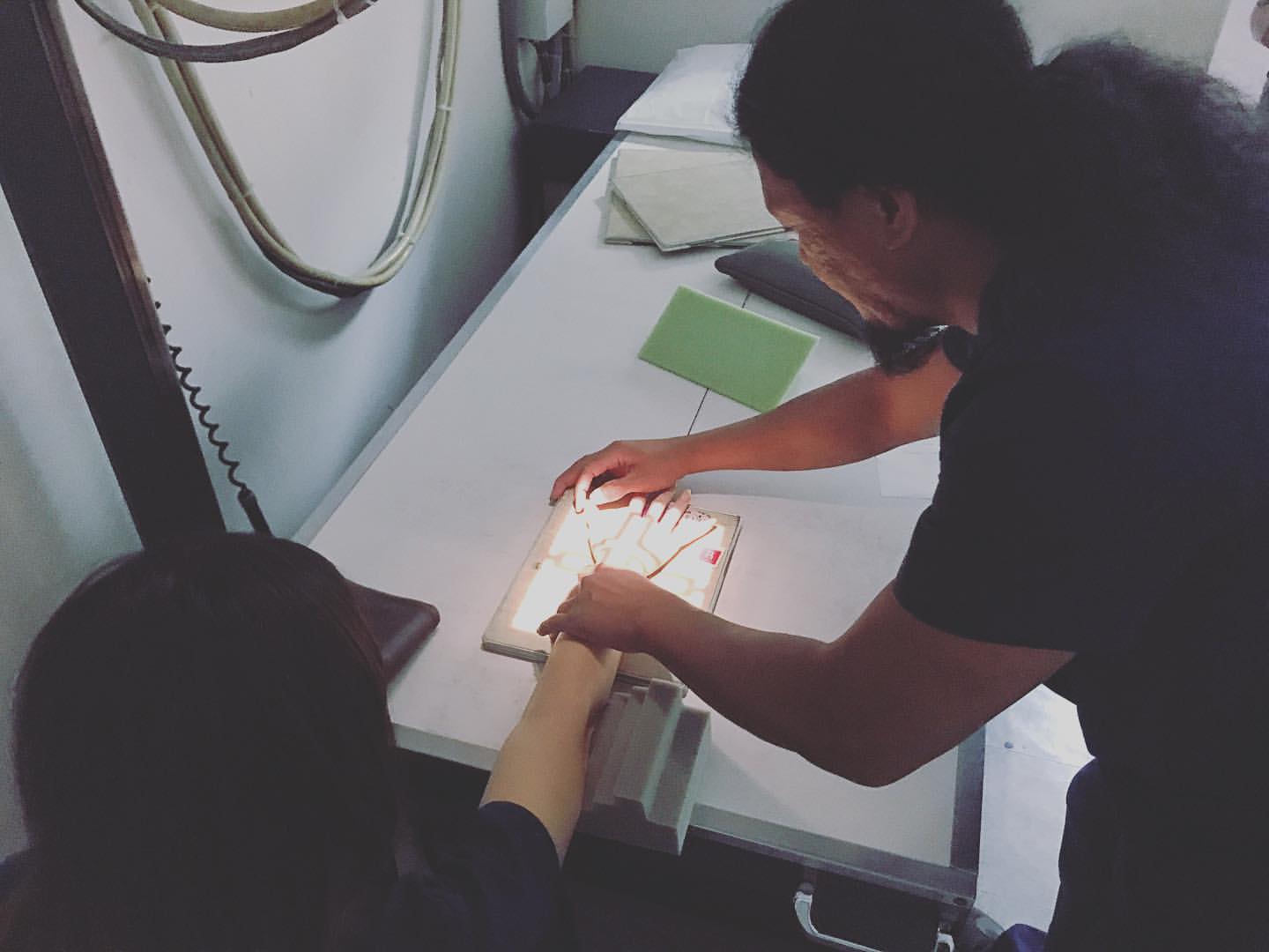 Students in our X-ray Tech programs working hands-on in our radiology labs.